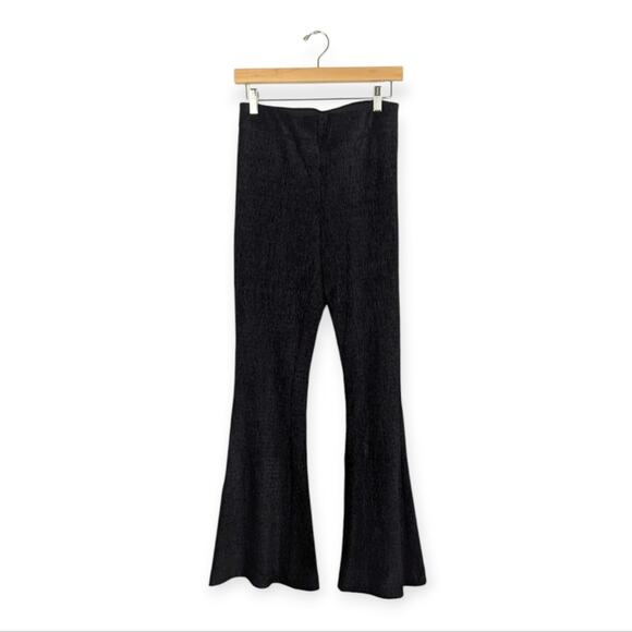 Free People Black So Charming Velvet Flare Pants Size M - Picture 1 of 7